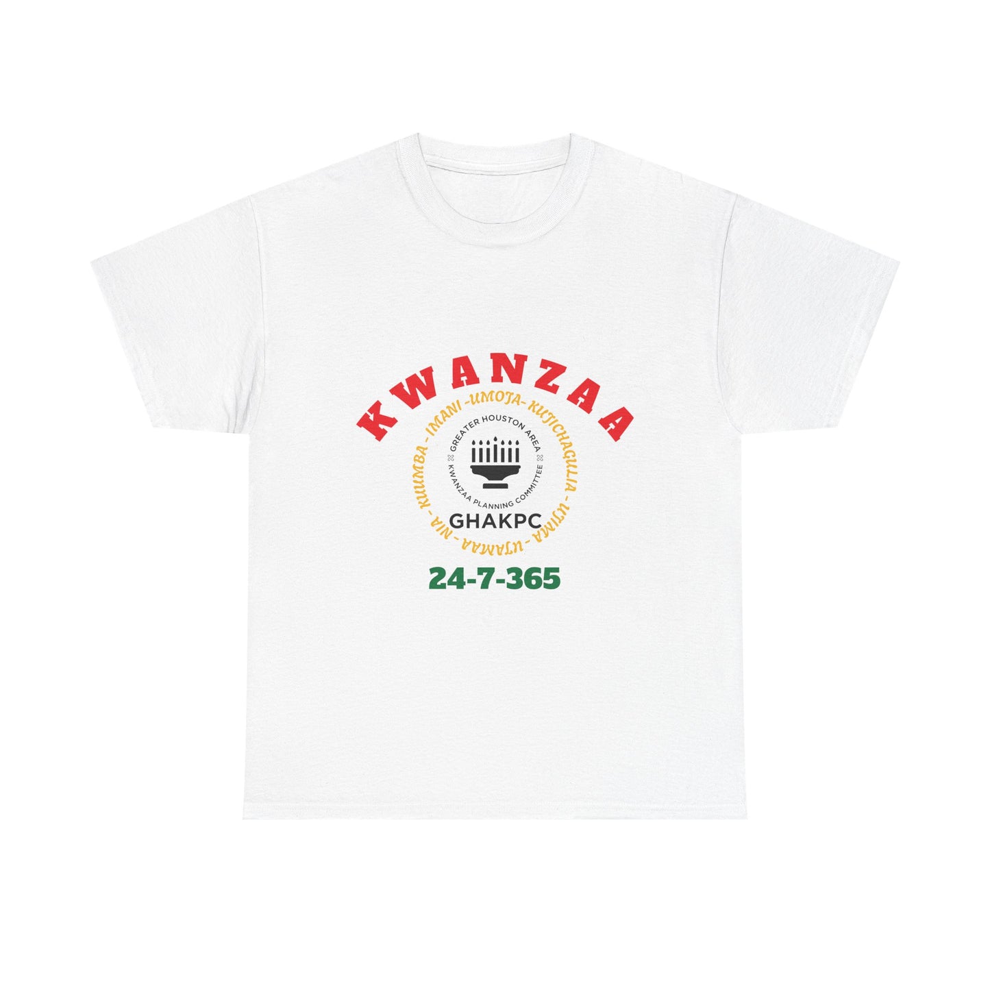 Kwanzaa Celebration Tee — 24-7-365 Kwanzaa Kinara Graphic T-Shirt