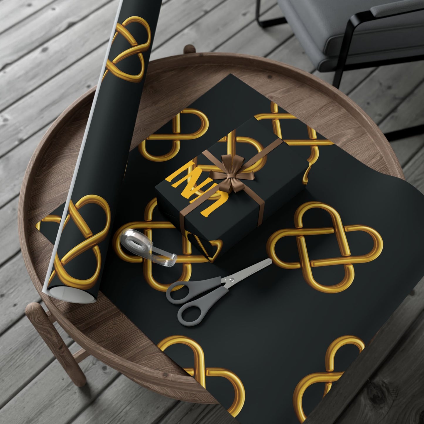 Unity gift wrap papers | Black & Metallic Kwanzaa Inspired Wrapping Paper