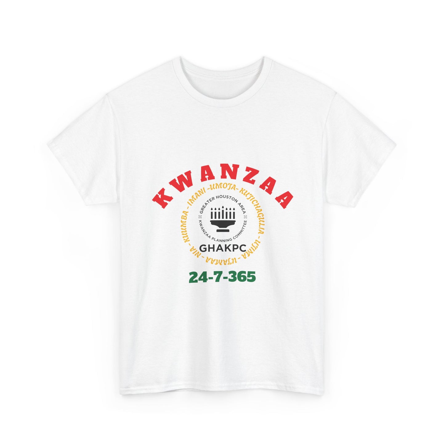 Kwanzaa Celebration Tee — 24-7-365 Kwanzaa Kinara Graphic T-Shirt